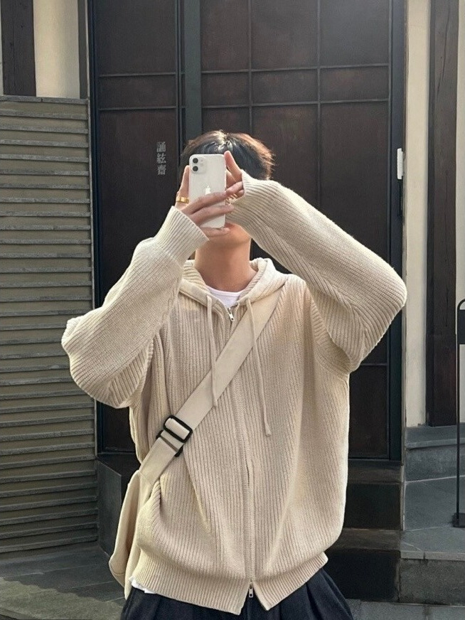 连帽针织衫男装