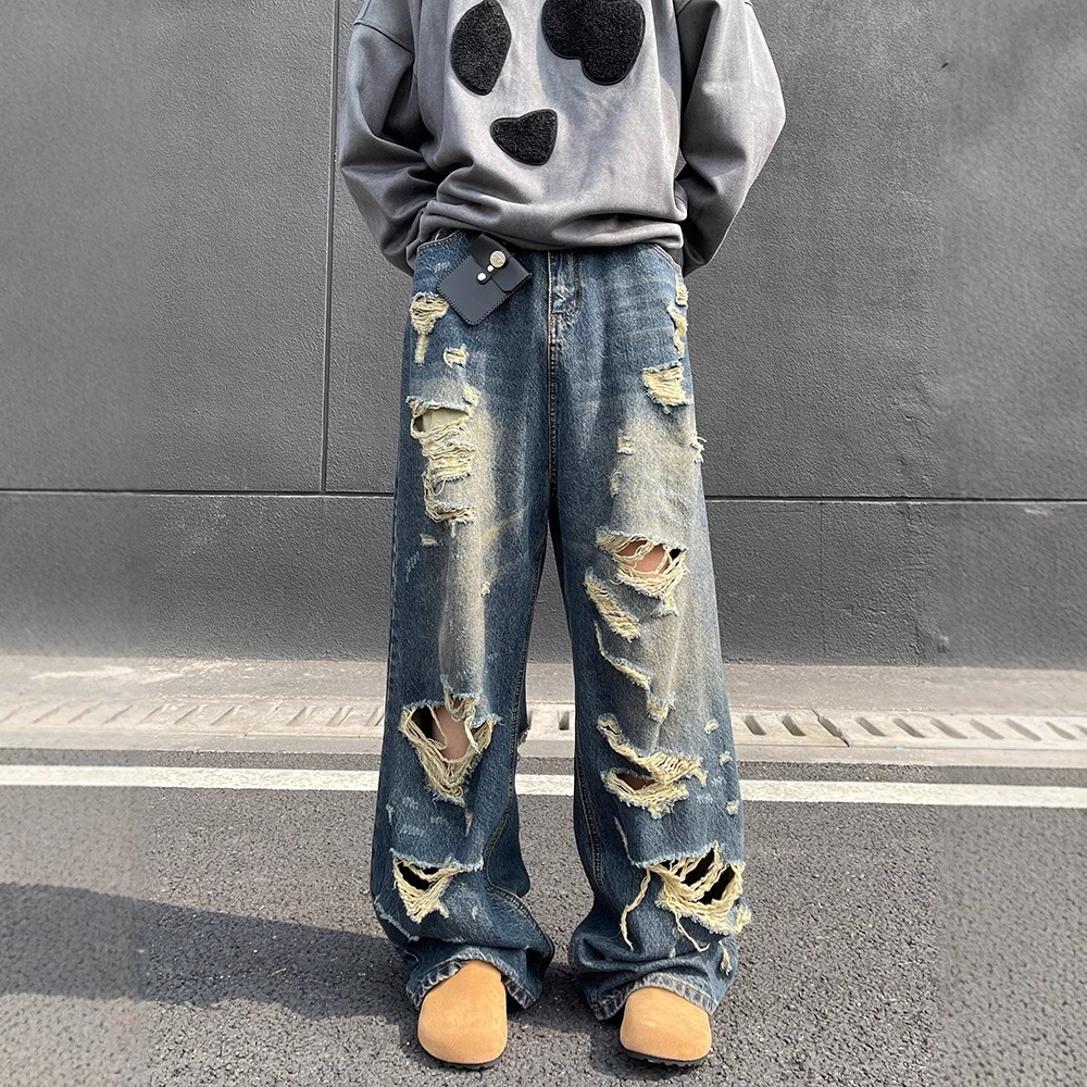 破洞牛仔裤男